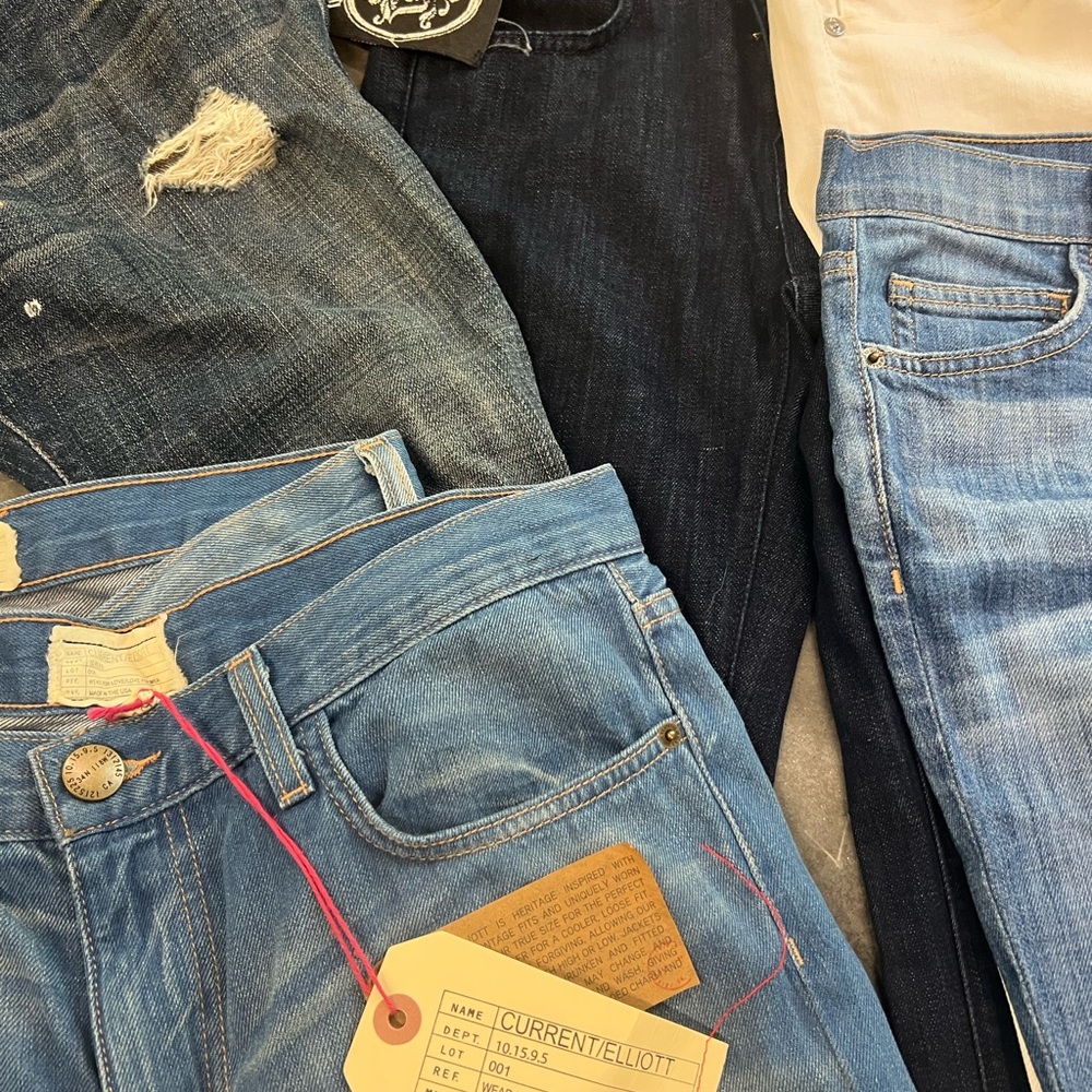 Current/Elliott Distressed and Classic Blue Jeans